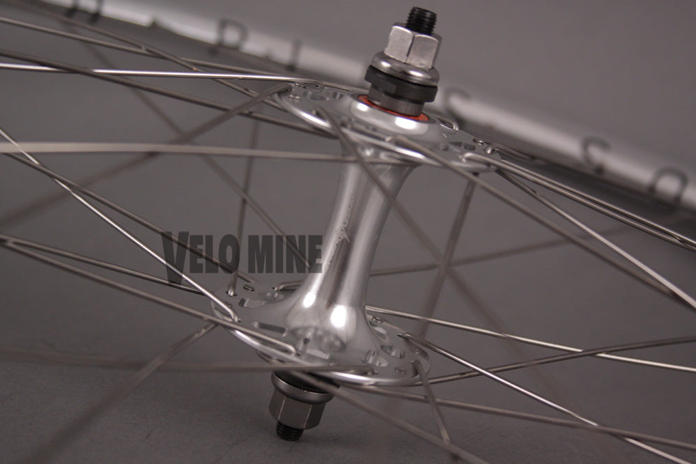 H + Plus Son Archetype Polished Silver Rims Track Wheelset 32h