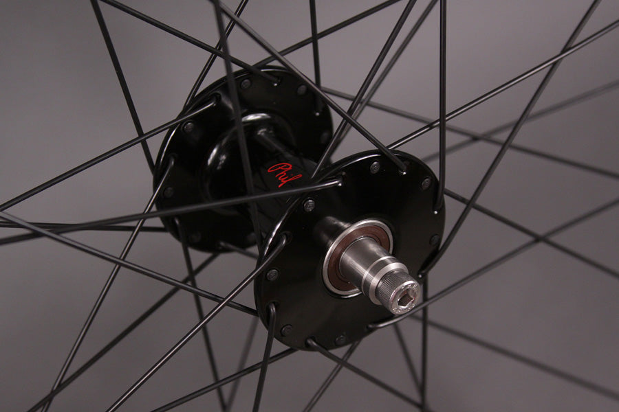 Hand Built Black Velocity Deep V Track Wheels Phil Wood Hubs