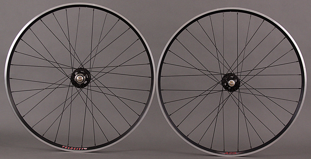 Velocity A23 White Industries High Flange Track Hubs Black