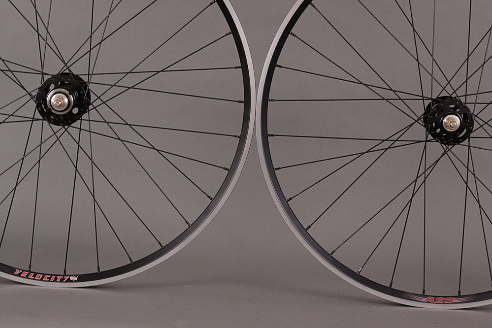 Velocity A23 White Industries High Flange Track Hubs Black