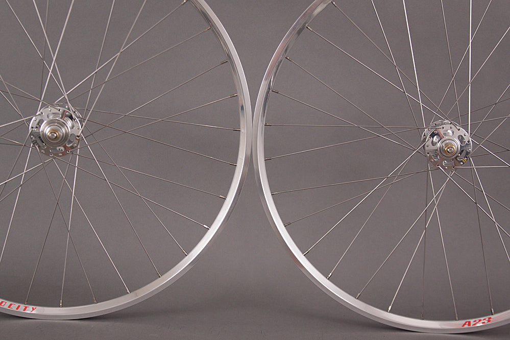 Velocity A23 White Industries High Flange Track Hubs Polished