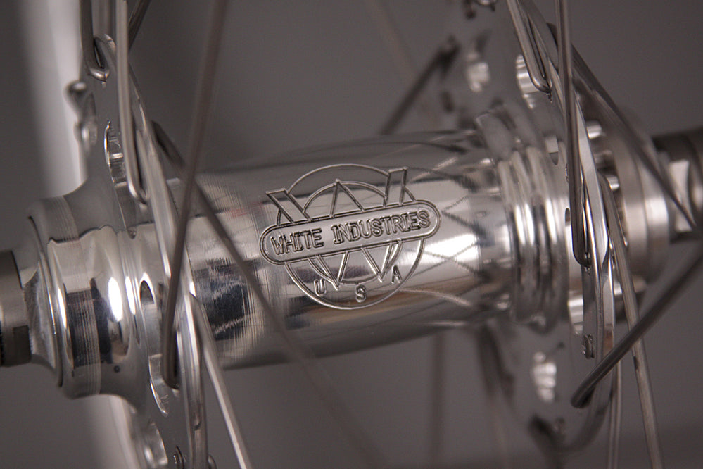 Velocity A23 White Industries High Flange Track Hubs Polished