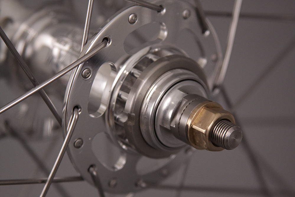 Velocity A23 White Industries High Flange Track Hubs Polished