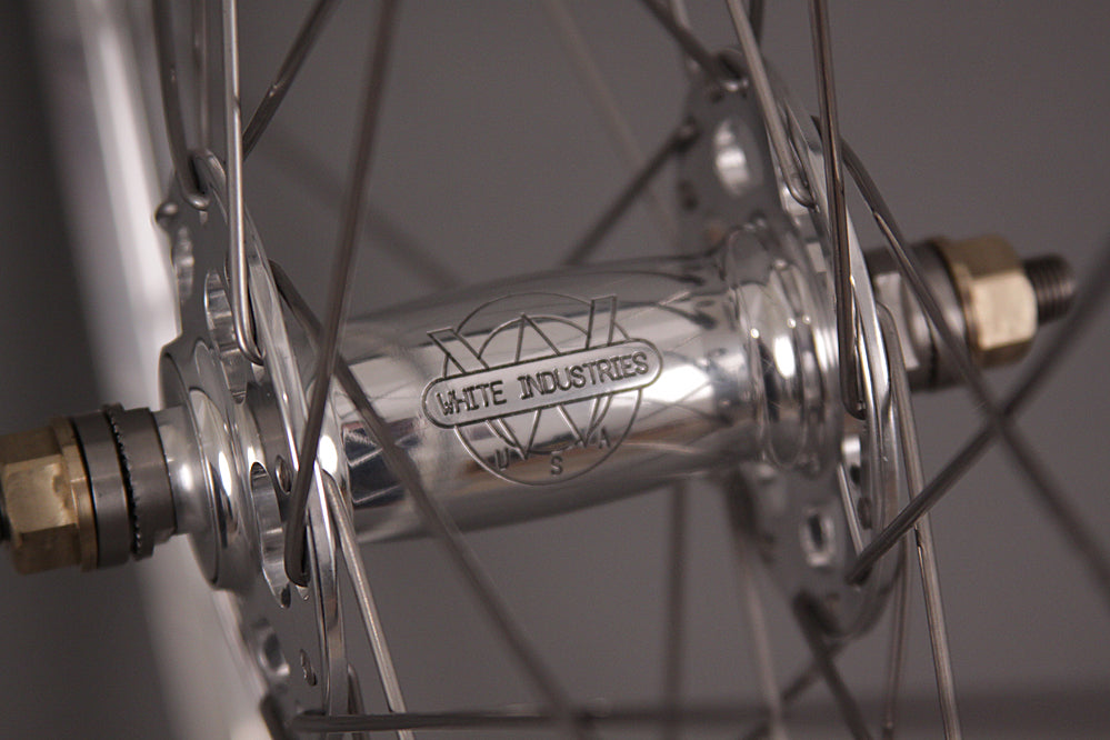 Velocity A23 White Industries High Flange Track Hubs Polished