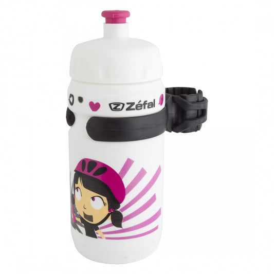 Bottle Zefal 162 12Oz W/Cage Little-Z Girl Wh/Pk