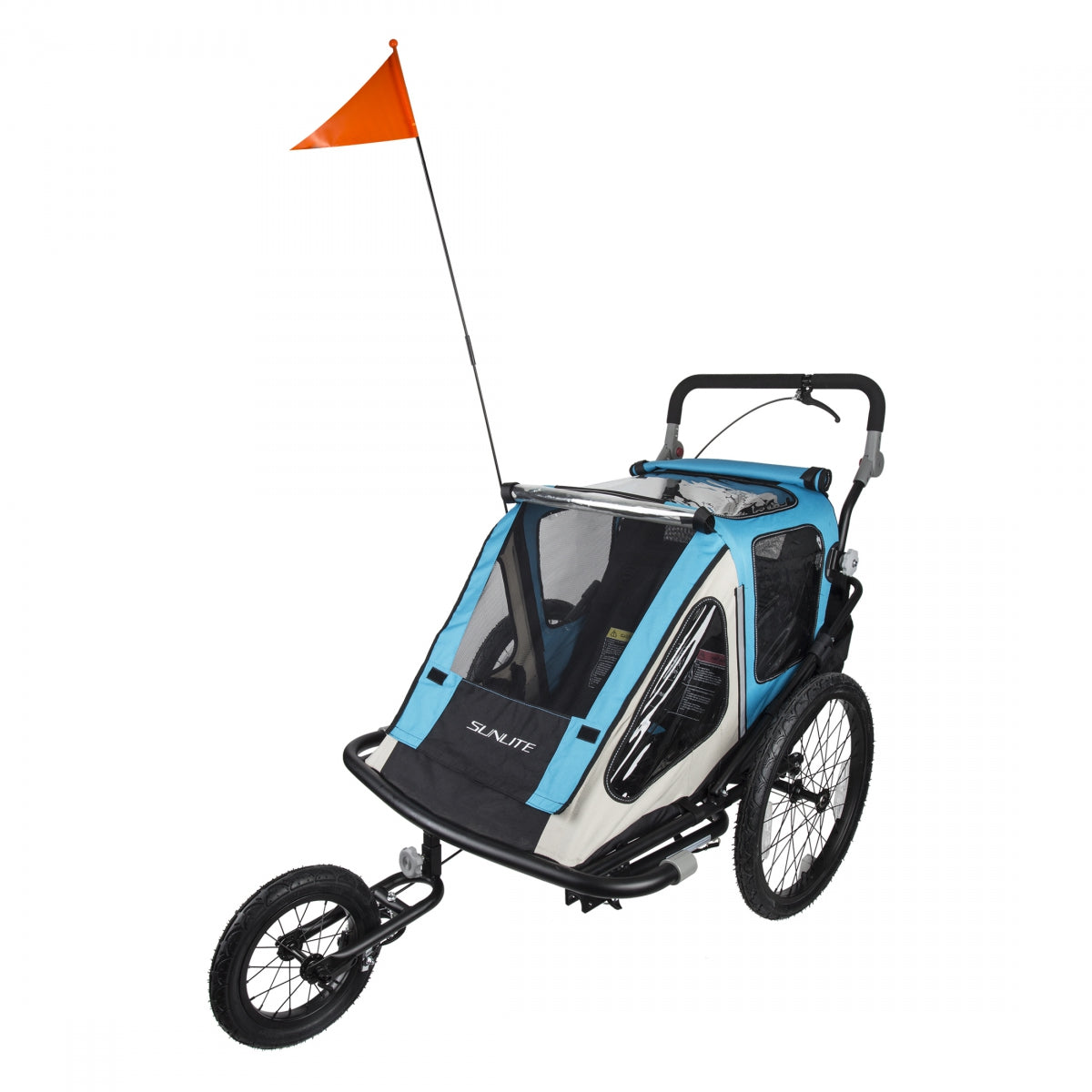 Trailer Sunlite Stl 20In Convrt To Stroler Black-Frame&Aly-Whls Bu/Gy