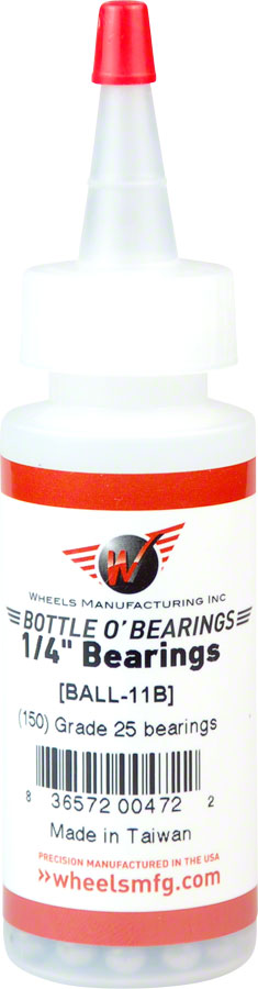 Wheels Manufacturing Grade 25 1/4" Loose Ball Bearing: Bottle of 150