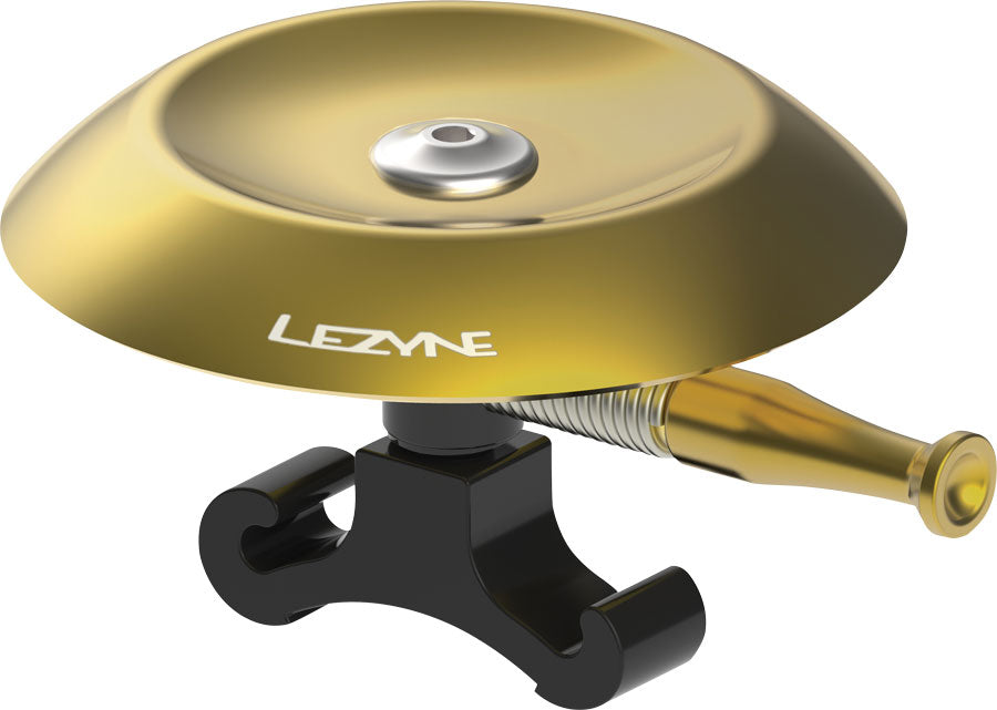 Lezyne Classic Shallow Brass Bell: O-Ring Mount, Brass/Black