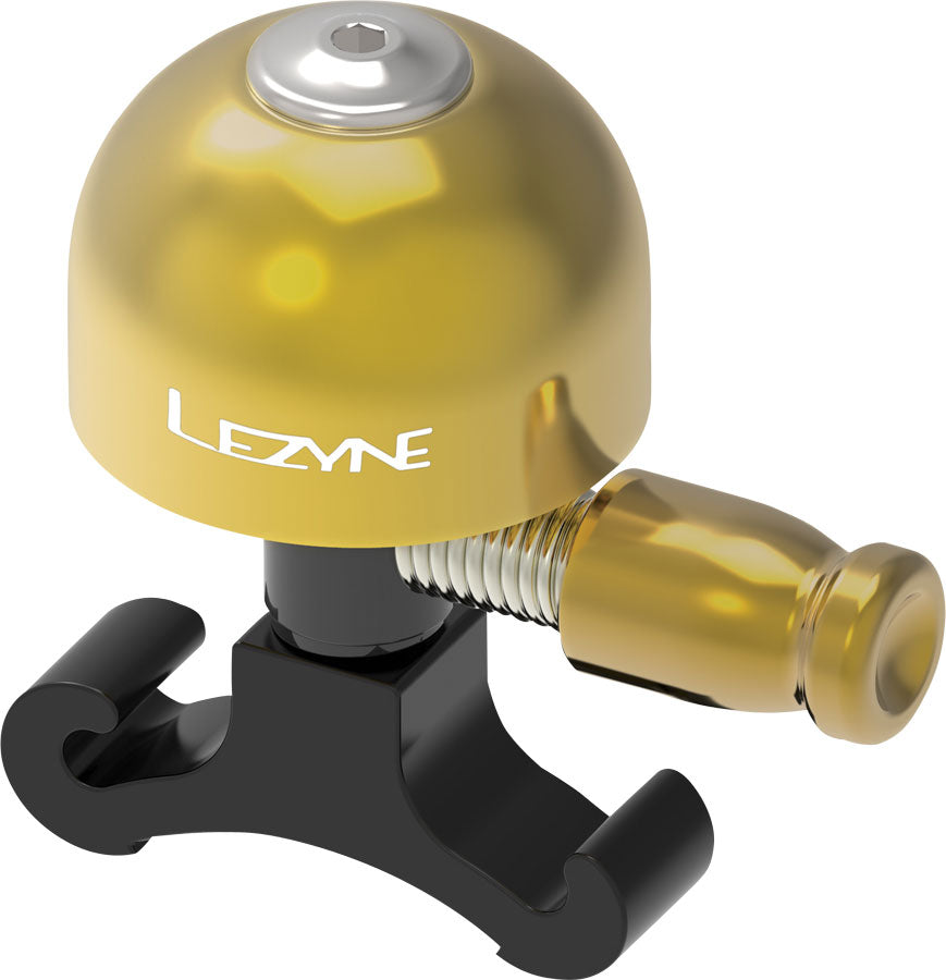Lezyne Classic Brass Bell: O-Ring Mount, Small, Brass/Black