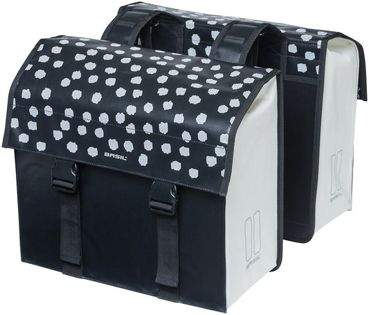 Basil Urban Load Double Pannier - 53L, Black/Reflective White