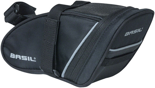 Basil Sport Design Saddle Bag - 1L, Strap Mount, Black