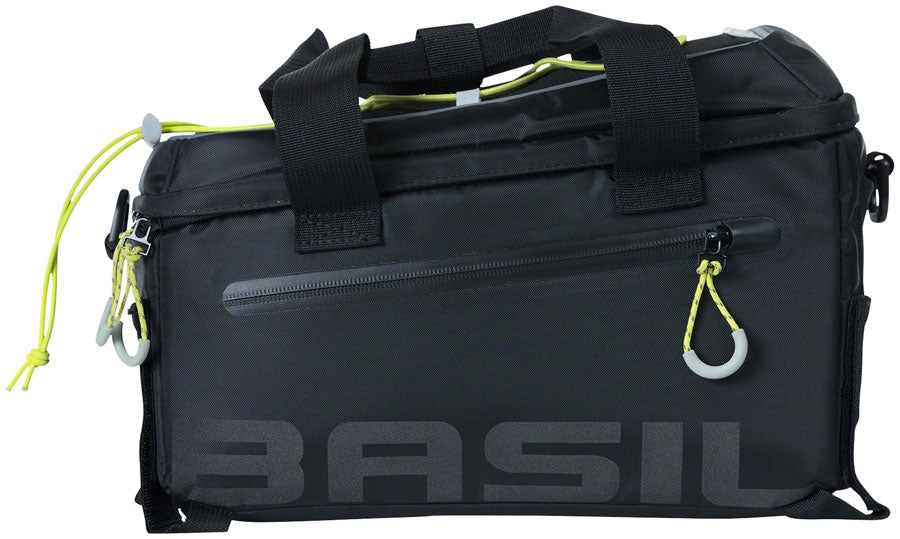 Basil Miles Trunk Bag - 7L, Strap Mount, Black/Lime