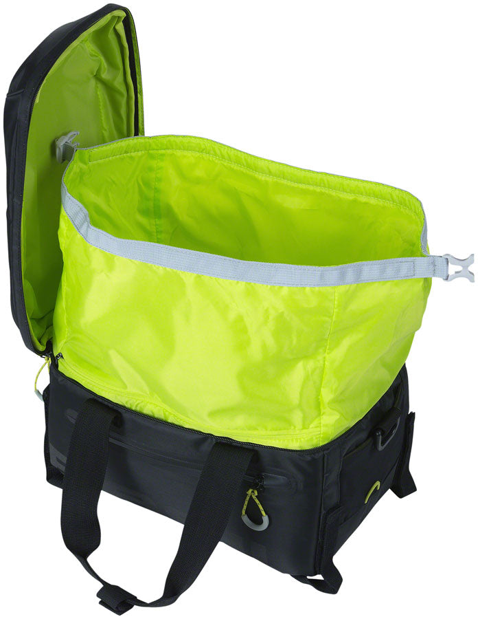 Basil Miles Trunk Bag - 7L, Strap Mount, Black/Lime