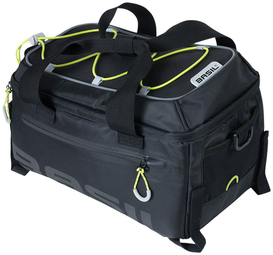 Basil Miles Trunk Bag - 7L, Strap Mount, Black/Lime