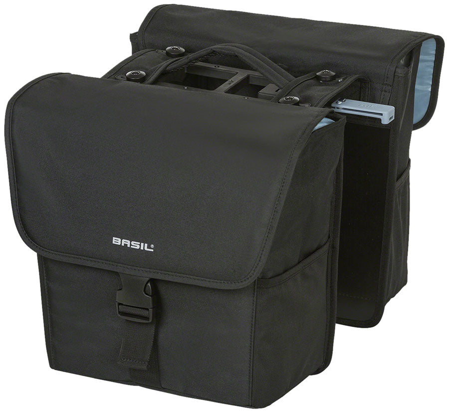 Basil Go Double  Pannier - MIK Attachment, 32L, Black