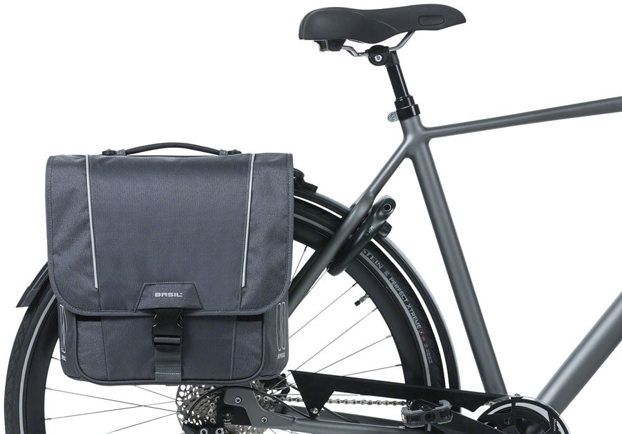 Basil Sport Design Double Pannier - 32L, MIK Mount, Graphite