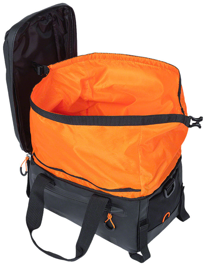 Basil Miles Trunk Bag - 7L, Strap Mount, Black/Orange