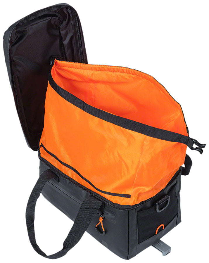 Basil Miles Trunk Bag - 7L, MIK Mount , Black/Orange