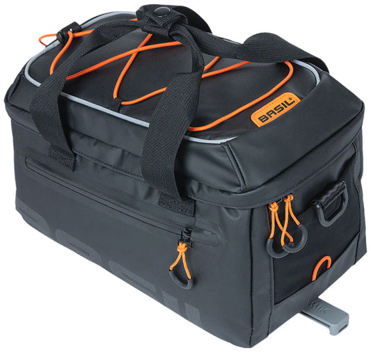 Basil Miles Trunk Bag - 7L, MIK Mount , Black/Orange