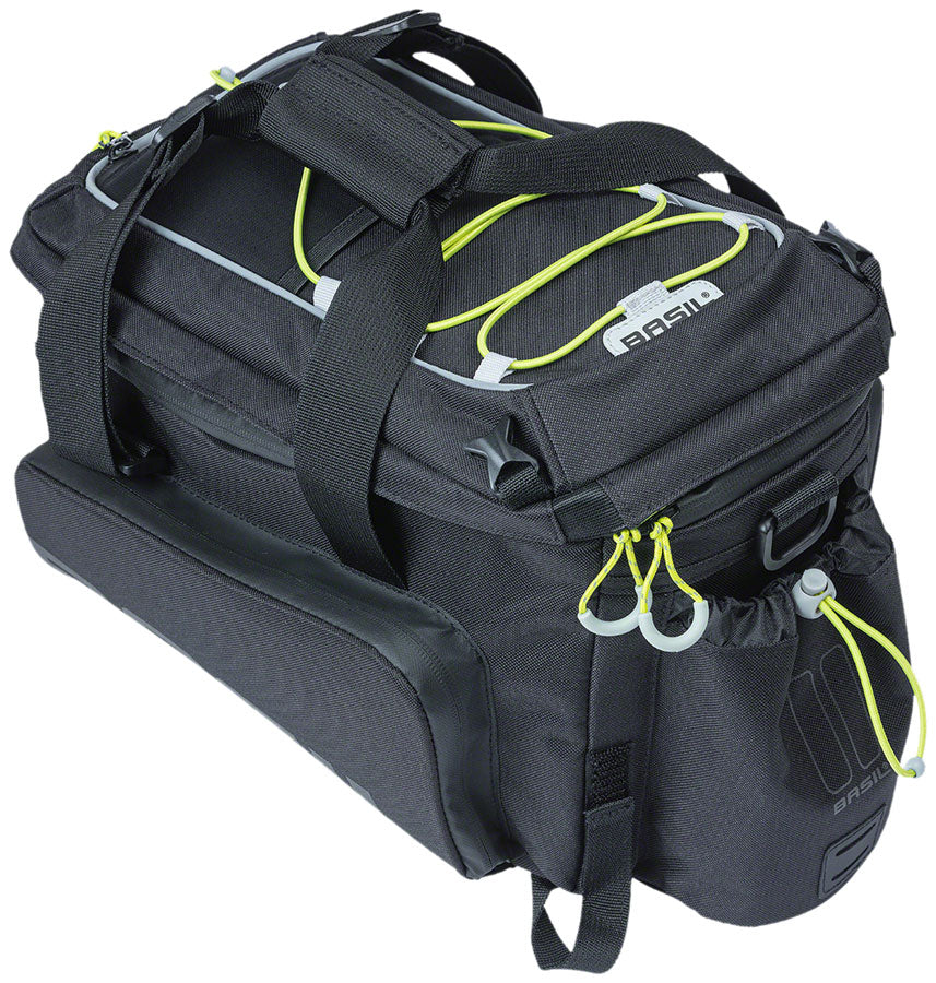 Basil Miles XL Pro Trunk Bag - 9-36L, Strap Mount, Black/Lime