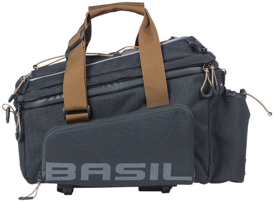 Basil Miles XL Pro Trunk Bag - 9-36L, MIK Mount, Black/Brown