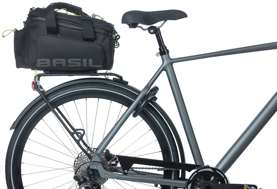 Basil Miles XL Pro Trunk Bag - 9-36L, MIK Mount, Black/Lime