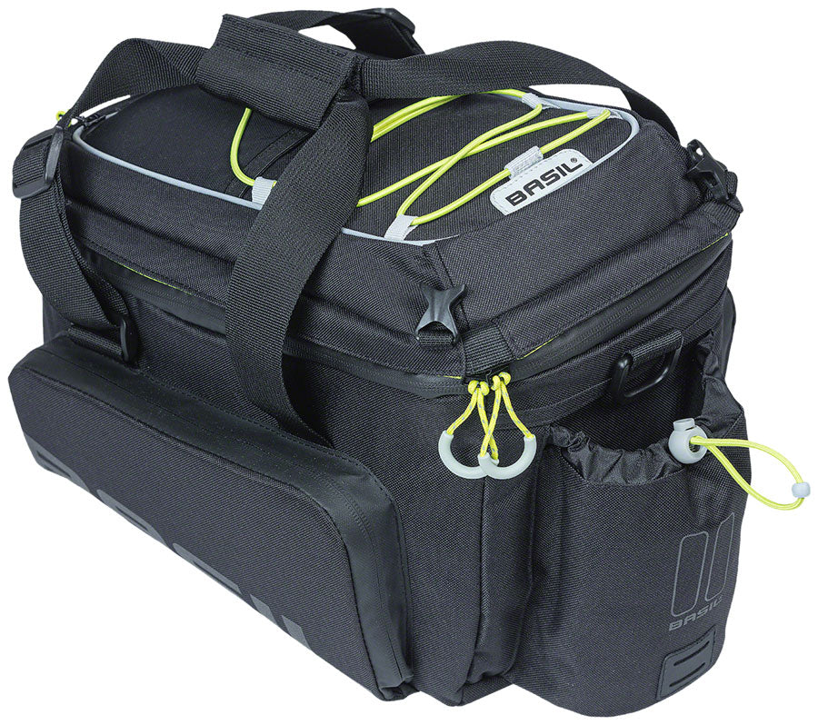 Basil Miles XL Pro Trunk Bag - 9-36L, MIK Mount, Black/Lime