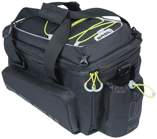 Basil Miles XL Pro Trunk Bag - 9-36L, MIK Mount, Black/Lime