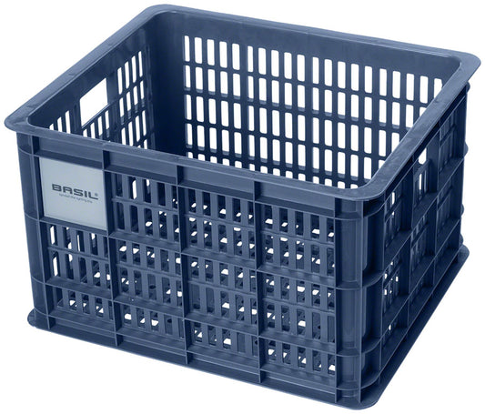 Basil Crate Basket - Medium, 29.5L, Recycled Plastic, Bluestone