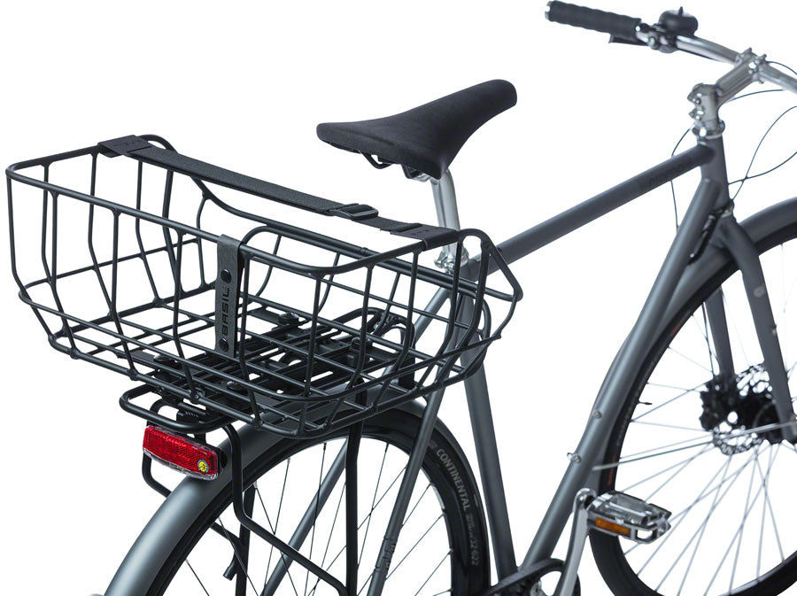 Basil Portland Rear Basket - MIK Mount, Aluminum, Black