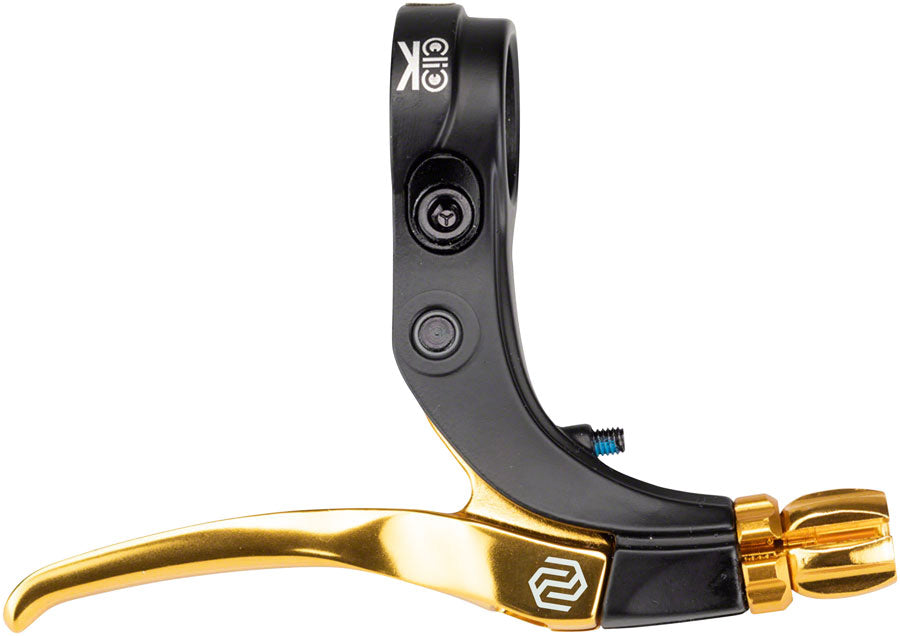 Promax Click V-Point - Short Reach Gold Brake Left & Right Flat Bar, BMX Black