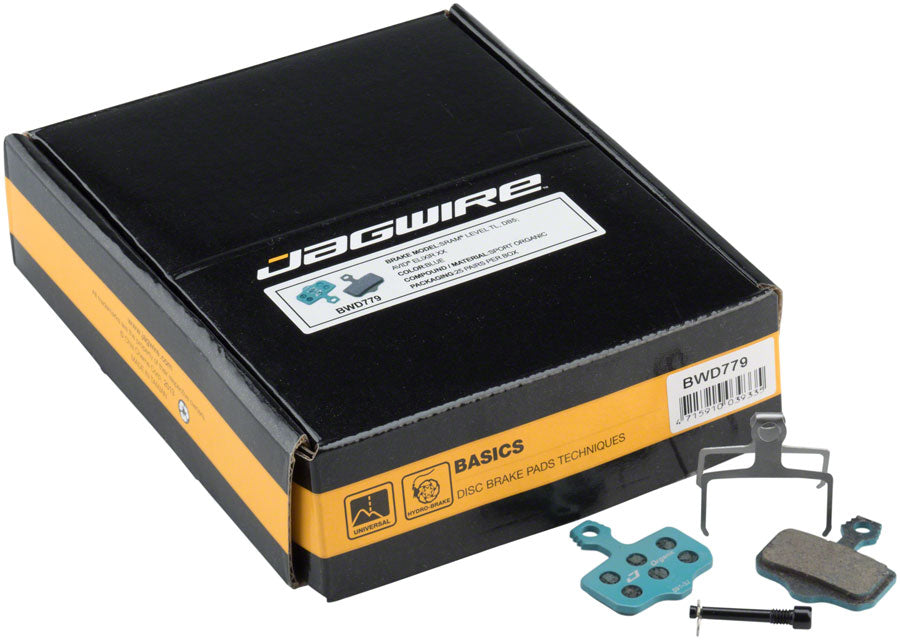 Jagwire Sport Organic Disc Brake Pads for SRAM Level TL, T, DB5, DB3, DB1, Avid Elixir R, CR, CR Mag, 1, 3, 5, 7, 9, X0, XX, World C up