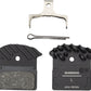 Shimano J05A-RF Disc Brake Pad and Spring - Resin Compound, Finned Aluminum Back Plate, Box/25 pair
