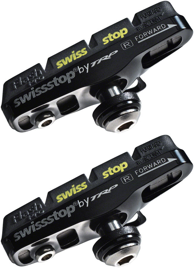 SwissStop Full FlashPro Pair of SRAM/Shimano Rim Brake Shoes and Pads, Black Prince Compound