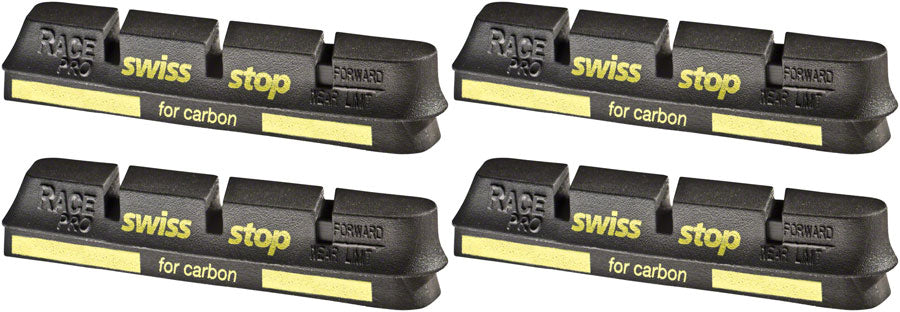 SwissStop RacePro Set of 4 Campagnolo Rim Brake Inserts, Black Prince Compound
