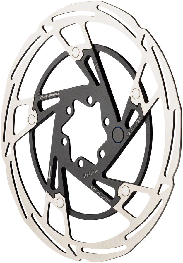 Jagwire Pro LR2-E Ebike Disc Brake Rotor with Magnet - 180mm, 6-Bolt, Silver/Black