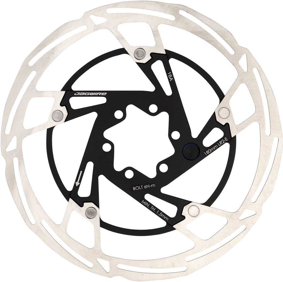 Jagwire Pro LR2-E Ebike Disc Brake Rotor with Magnet - 180mm, 6-Bolt, Silver/Black