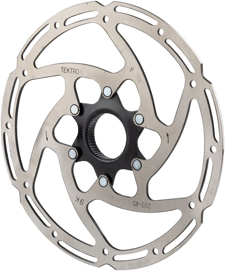 Tektro TR180-45 Disc Brake Rotor - 180mm, Center-Lock, 2.3mm Thickness, Silver