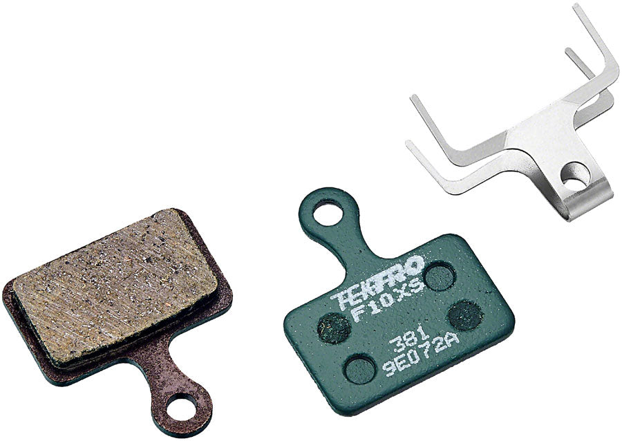 Tektro F10XS Disc Brake Pads - Low Noise Resin, For Use With Flat Mount Caliper, Green