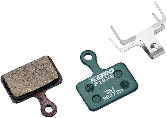 Tektro F10XS Disc Brake Pads - Low Noise Resin, For Use With Flat Mount Caliper, Green