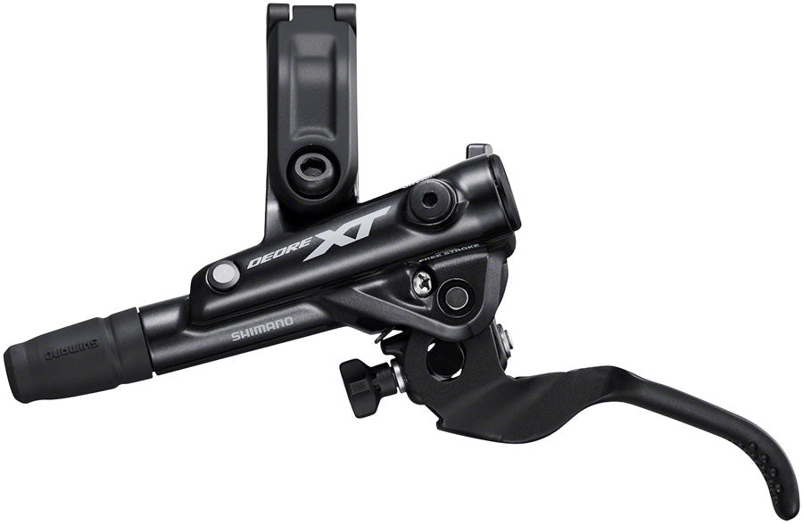 Shimano Deore XT BL-M8100/BR-M8120 Disc Brake and Lever - Front, Hydraulic, Post Mount, 4-Piston, Finned Metal Pads, Black