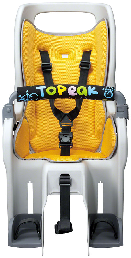Topeak Baby Seat II Child Seat With Disc Compatible Rear Rack - Fits 26", MTX 2.0, Gray/Yellow