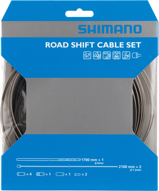 Shimano Road Stainless Derailleur Cable and Housing Set, Black