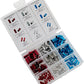 Jagwire Housing End Cap Combo Kit Red / Silver / Blue Alloy