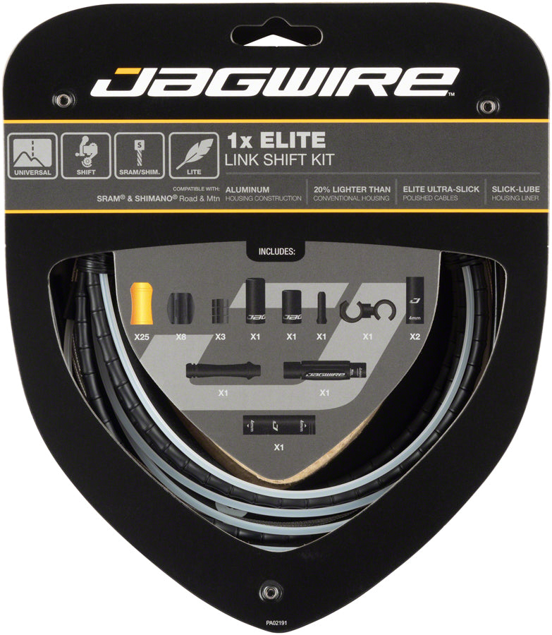 Jagwire 1x Elite Link Shift Cable Kit SRAM/Shimano with Polished Ultra-Slick Cable, Black