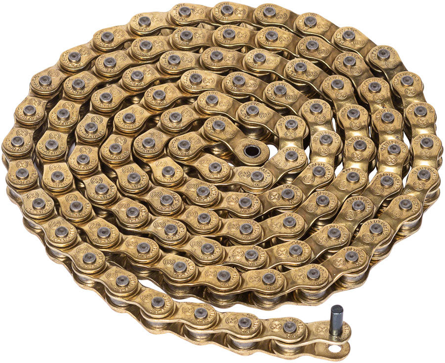 Salt Plus Warlock Chain - Single Speed 1/2" x 1/8", 100 Links, Half Link Chain, Gold