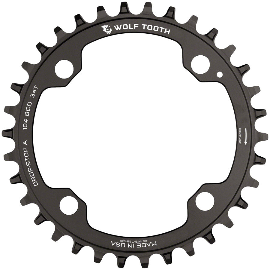 Wolf Tooth 104 BCD Chainring - 32t, 104 BCD, 4-Bolt, Drop-Stop, Black
