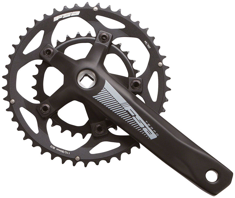 FSA Tempo 172.5mm 46/30T 10/11-Speed Square Taper Crankset Black