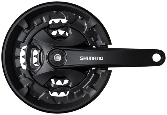 Shimano FC-MT101 Crankset - 175mm, 9-Speed, 40/30/22t, Square Taper JIS Spindle Interface, 50mm Chainline, Black