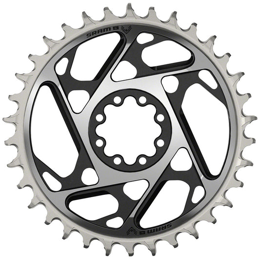 SRAM XX SL Eagle T-Type Direct Mount Chainring - 34t, 12-Speed, 8-Bolt Direct Mount, 3mm Offset, Aluminum, Black/Silver, D1